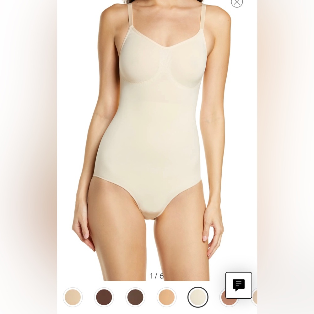 NEW SKIMS BODYSUIT BRIEF WITH SNAPS COLOR SAND SIZE S/M